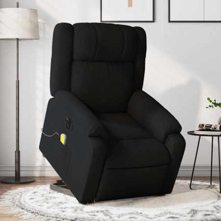 Sillón de masaje eléctrico reclinable elevable tela negro en Sillones | Comprar online en Foru.es