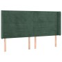 Cabecero con orejas de terciopelo verde oscuro 163x16x118/128cm de , Cabeceros y pies de cama - Ref: Foro24-3119777, Precio: ...