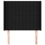 Cabecero con orejas de tela negro 103x16x118/128 cm de , Cabeceros y pies de cama - Ref: Foro24-3119810, Precio: 71,85 €, Des...