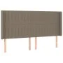 Headboard with ears in taupe gray fabric 203x16x118/128 cm by , Headboards and footboards - Ref: Foro24-3119844, Price: 114,9...