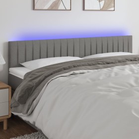Cabecero con LED de tela gris oscuro 160x5x78/88 cm de , Cabeceros y pies de cama - Ref: Foro24-3121857, Precio: 68,86 €, Des...