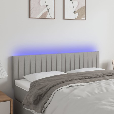 Cabecero con LED de tela gris claro 144x5x78/88 cm de , Cabeceros y pies de cama - Ref: Foro24-3121848, Precio: 66,51 €, Desc...