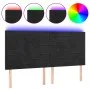Black velvet headboard with LED lights 160x5x118/128 cm by , Headboards and footboards - Ref: Foro24-3122620, Price: 124,45 €...