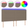 Cabecero con luces LED tela gris taupe 200x5x118/128 cm de , Cabeceros y pies de cama - Ref: Foro24-3122688, Precio: 111,08 €...