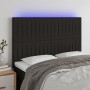 Cabecero con luces LED tela negro 144x5x118/128 cm de , Cabeceros y pies de cama - Ref: Foro24-3122662, Precio: 103,85 €, Des...