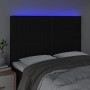 Cabecero con luces LED tela negro 144x5x118/128 cm de , Cabeceros y pies de cama - Ref: Foro24-3122662, Precio: 103,85 €, Des...