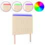 Cabecero con luces LED tela crema 80x5x118/128 cm de , Cabeceros y pies de cama - Ref: Foro24-3122641, Precio: 67,83 €, Descu...