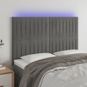 Cabecero con luces LED terciopelo gris claro 144x5x118/128 cm de , Cabeceros y pies de cama - Ref: Foro24-3122710, Precio: 12...