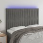 Cabecero con luces LED terciopelo gris claro 144x5x118/128 cm de , Cabeceros y pies de cama - Ref: Foro24-3122710, Precio: 12...