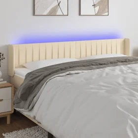 Kopfteil aus cremefarbenem Stoff mit LED 203x16x78/88 cm von , Kopf- und Fußteile - Ref: Foro24-3123501, Preis: 85,91 €, Raba...