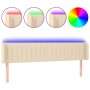 Cabecero con LED de tela crema 203x16x78/88 cm de , Cabeceros y pies de cama - Ref: Foro24-3123501, Precio: 86,14 €, Descuent...