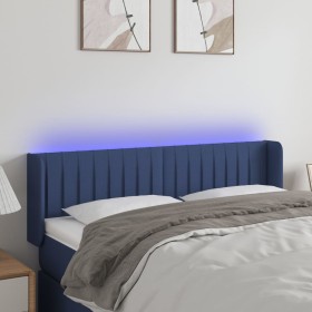 Cabecero con LED de tela azul 147x16x78/88 cm de , Cabeceros y pies de cama - Ref: Foro24-3123478, Precio: 67,99 €, Descuento: %