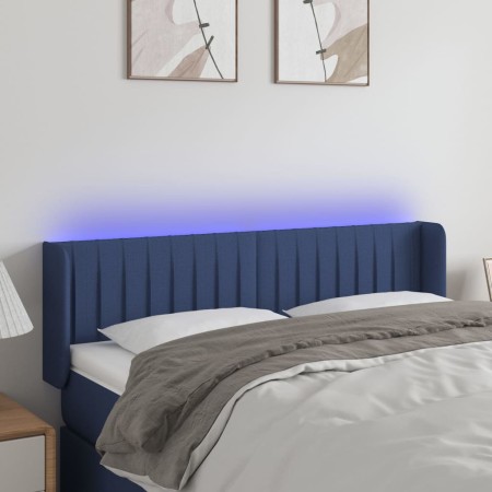 Cabecero con LED de tela azul 147x16x78/88 cm de , Cabeceros y pies de cama - Ref: Foro24-3123478, Precio: 67,99 €, Descuento: %