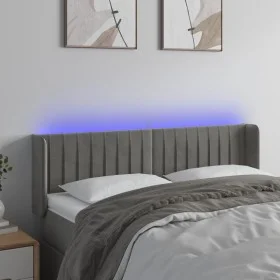 Hellgraues Samtkopfteil mit LED 147x16x78/88 cm von , Kopf- und Fußteile - Ref: Foro24-3123522, Preis: 79,11 €, Rabatt: %