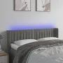 Light gray velvet headboard with LED 147x16x78/88 cm by , Headboards and footboards - Ref: Foro24-3123522, Price: 79,11 €, Di...