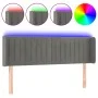 Light gray velvet headboard with LED 147x16x78/88 cm by , Headboards and footboards - Ref: Foro24-3123522, Price: 79,11 €, Di...