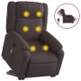 Sillón masaje eléctrico reclinable elevable tela marrón oscuro en Sillones | Comprar online en Foru.es
