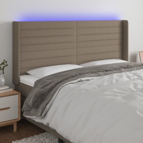 Cabecero con LED de tela gris taupe 163x16x118/128 cm de , Cabeceros y pies de cama - Ref: Foro24-3124198, Precio: 142,62 €, ...