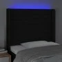 Black fabric headboard with LED 83x16x118/128 cm by , Headboards and footboards - Ref: Foro24-3124164, Price: 96,06 €, Discou...