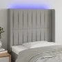 Light gray fabric headboard with LED 83x16x118/128 cm by , Headboards and footboards - Ref: Foro24-3124260, Price: 76,44 €, D...
