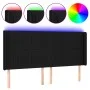Black fabric headboard with LED 203x16x118/128 cm by , Headboards and footboards - Ref: Foro24-3124310, Price: 126,36 €, Disc...