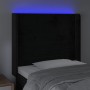 Cabecero con LED de terciopelo negro 83x16x118/128 cm de , Cabeceros y pies de cama - Ref: Foro24-3124220, Precio: 77,85 €, D...