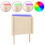 Cabecero con LED de tela color crema 103x16x118/128 cm de , Cabeceros y pies de cama - Ref: Foro24-3124281, Precio: 90,42 €, ...
