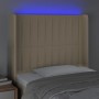 Cabecero con LED de tela color crema 103x16x118/128 cm de , Cabeceros y pies de cama - Ref: Foro24-3124281, Precio: 90,42 €, ...