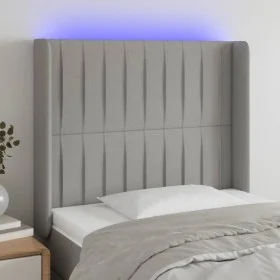 Light gray fabric headboard with LED 103x16x118/128 cm by , Headboards and footboards - Ref: Foro24-3124276, Price: 74,58 €, ...