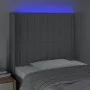 Light gray fabric headboard with LED 103x16x118/128 cm by , Headboards and footboards - Ref: Foro24-3124276, Price: 74,58 €, ...