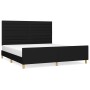 Estructura de cama con cabecero de tela negro 160x200 cm de , Camas y somieres - Ref: Foro24-3125148, Precio: 261,70 €, Descu...