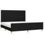Estructura de cama con cabecero de tela negro 160x200 cm de , Camas y somieres - Ref: Foro24-3125148, Precio: 261,70 €, Descu...