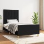 Estructura de cama con cabecero de tela negro 100x200 cm de , Camas y somieres - Ref: Foro24-3125197, Precio: 128,61 €, Descu...