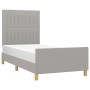 Estructura de cama con cabecero de tela gris claro 100x200 cm de , Camas y somieres - Ref: Foro24-3125195, Precio: 126,99 €, ...