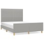 Estructura de cama con cabecero de tela gris claro 140x190 cm de , Camas y somieres - Ref: Foro24-3125211, Precio: 225,36 €, ...