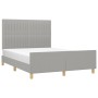 Estructura de cama con cabecero de tela gris claro 140x190 cm de , Camas y somieres - Ref: Foro24-3125211, Precio: 225,36 €, ...