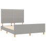 Estructura de cama con cabecero de tela gris claro 140x190 cm de , Camas y somieres - Ref: Foro24-3125211, Precio: 225,36 €, ...