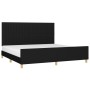 Estructura de cama con cabecero de tela negro 200x200 cm de , Camas y somieres - Ref: Foro24-3125245, Precio: 260,21 €, Descu...