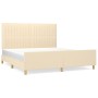 Estructura de cama con cabecero de tela color crema 160x200 cm de , Camas y somieres - Ref: Foro24-3125232, Precio: 236,99 €,...