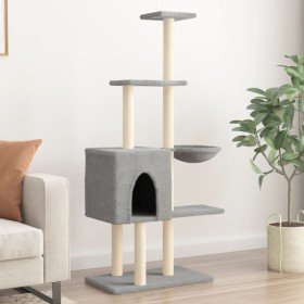 Rascador para gatos con postes de sisal gris claro 145 cm en Mobiliario para gatos | Comprar online en Foru.es