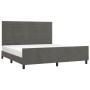 Estructura cama con cabecero terciopelo gris oscuro 160x200 cm de , Camas y somieres - Ref: Foro24-3125825, Precio: 215,68 €,...