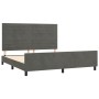 Estructura cama con cabecero terciopelo gris oscuro 160x200 cm de , Camas y somieres - Ref: Foro24-3125825, Precio: 215,68 €,...
