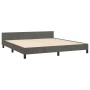 Estructura cama con cabecero terciopelo gris oscuro 160x200 cm de , Camas y somieres - Ref: Foro24-3125825, Precio: 215,68 €,...