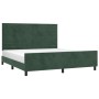 Estructura cama con cabecero terciopelo verde oscuro 160x200 cm de , Camas y somieres - Ref: Foro24-3125827, Precio: 280,10 €...