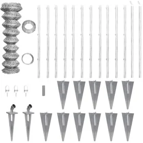 Metal fence with galvanized steel posts stakes 25x1.25 m by vidaXL, fence panels - Ref: Foro24-141508, Price: 328,25 €, Disco...
