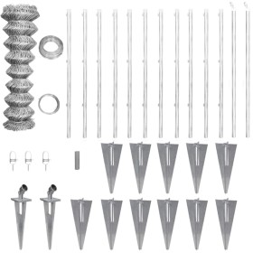 Valla metálica con estacas postes acero galvanizado 25x1,25 m de vidaXL, Paneles de vallas - Ref: Foro24-141508, Precio: 329,...