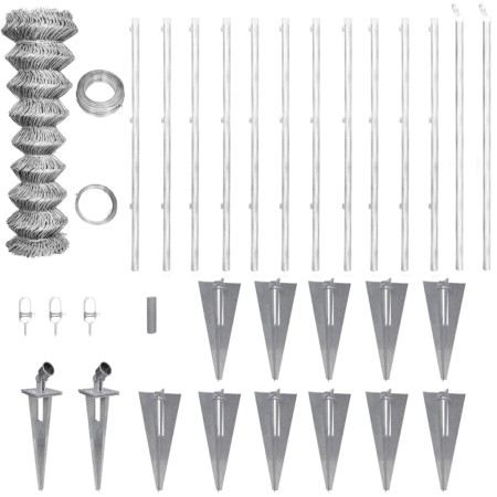 Valla metálica con estacas postes acero galvanizado 25x1,25 m de vidaXL, Paneles de vallas - Ref: Foro24-141508, Precio: 329,...