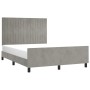 Estructura de cama con cabecero terciopelo gris claro 140x190cm de , Camas y somieres - Ref: Foro24-3125873, Precio: 215,61 €...
