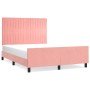 Estructura de cama con cabecero de terciopelo rosa 140x200 cm de , Camas y somieres - Ref: Foro24-3125884, Precio: 243,95 €, ...