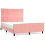 Estructura de cama con cabecero de terciopelo rosa 140x190 cm de , Camas y somieres - Ref: Foro24-3125878, Precio: 227,18 €, ...